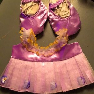 Build a bear purple floral tutu and slippers